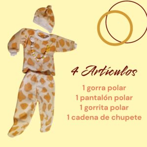Set de Invierno para Recién Nacido – Polar Suave (4 Piezas) (Naranja,Beige)