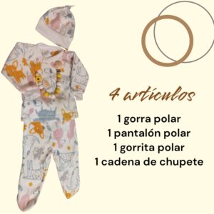 Set de Invierno para Recién Nacido – Polar Suave (4 Piezas) animalitos