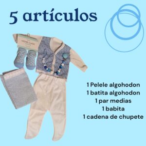 Set de Ropa y Accesorios para Recién Nacido – 5 Piezas en Algodón