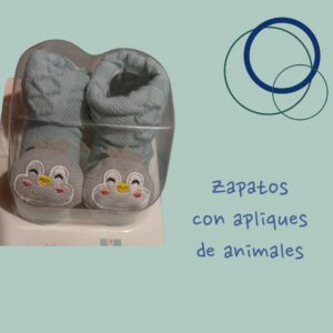Zapatos para Bebé con Apliques de Animales (pingüino)