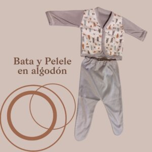 Pelele de algodón para bebés (ositos, gris)