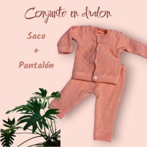 Conjunto saco + pantalón color salmón